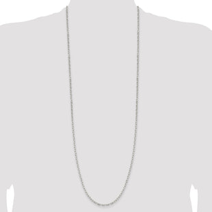 Sterling Silver Elongated Open Link Chain (Style QFC52-36)