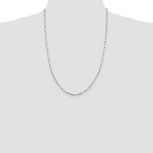 Sterling Silver Elongated Open Link Chain (Style QFC53-24)
