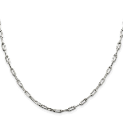 Sterling Silver Rhodium-plated Elongated Open Link Chain, 16 x 3.25mm