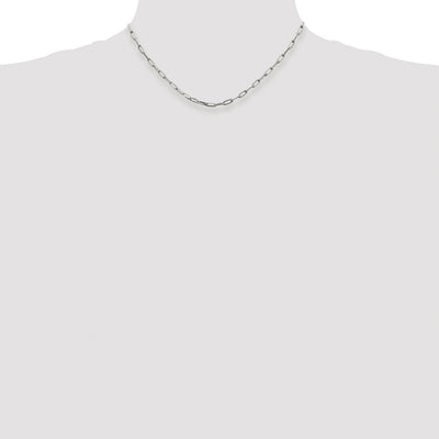 Sterling Silver Rhodium-plated Elongated Open Link Chain, 16 x 3.25mm