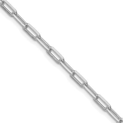Sterling Silver Rhodium-plated Elongated Open Link Chain, 16 x 3.25mm