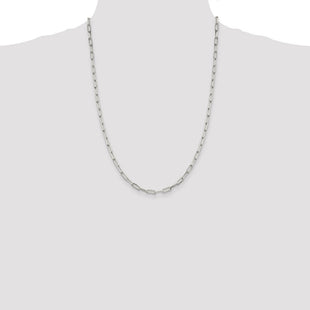 Sterling Silver Elongated Open Link Chain (Style QFC54-24)