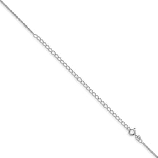 Sterling Silver Rhodium-plated Loose Rope Chain w/4in ext. (Style QFC67RH-22)