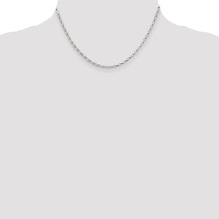 Sterling Silver Oval Fancy Rolo Chain (Style QFC85-16)