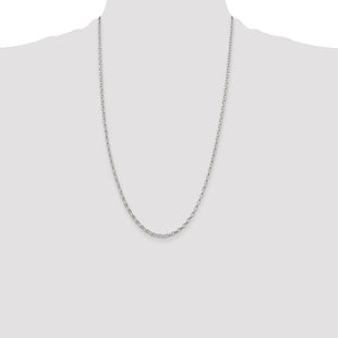 Sterling Silver Oval Fancy Rolo Chain (Style QFC85-26)
