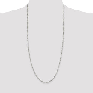 Sterling Silver Oval Fancy Rolo Chain (Style QFC85-30)