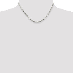 Sterling Silver Oval Fancy Rolo Chain (Style QFC86-16)