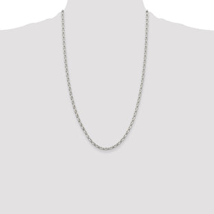 Sterling Silver Oval Fancy Rolo Chain (Style QFC86-26)