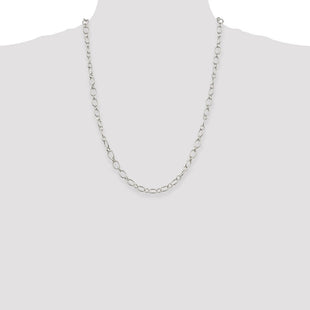 Sterling Silver Fancy Patterned Rolo Chain (Style QFC92-24)