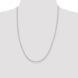 Sterling Silver Oval Cable Chain (Style QFC94-24)