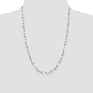 Sterling Silver Oval Cable Chain (Style QFC95-24)