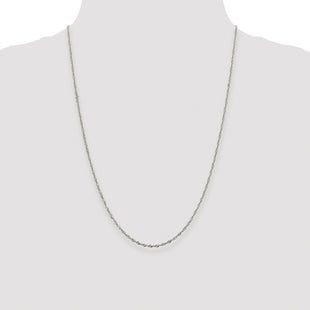 Sterling Silver Rhodium-plated Singapore Chain (Style QFC99R-24)