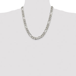 Sterling Silver Pav Flat Figaro Chain (Style QFF300-22)
