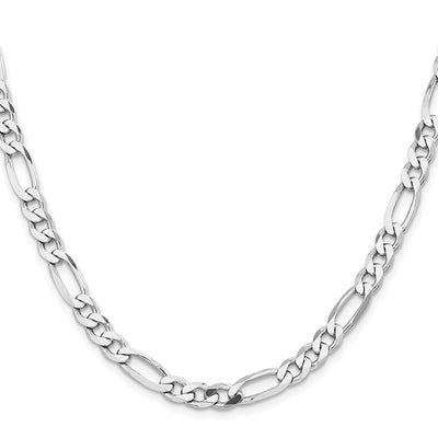 Sterling Silver Rhodium-plated Figaro Chain, 8 x 6.5mm
