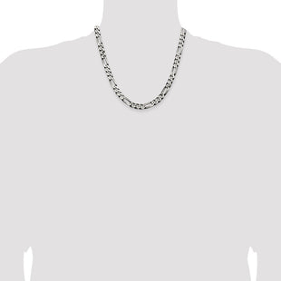 Sterling Silver Antiqued Figaro Chain (Style QFG200A-20)