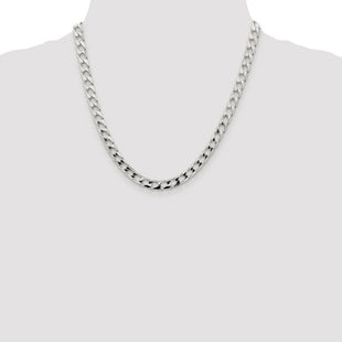 Sterling Silver Rhodium-plated D/C Square Curb Chain (Style QFOC220R-20)