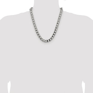 Sterling Silver Rhodium-plated D/C Square Curb Chain (Style QFOC350R-22)