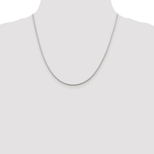 Sterling Silver Rhodium-plated Diamond-cut Round Franco Chain (Style QFR150R-20)