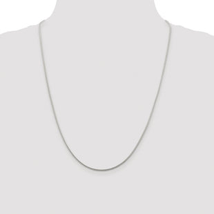 Sterling Silver Rhodium-plated Diamond-cut Round Franco Chain (Style QFR150R-24)