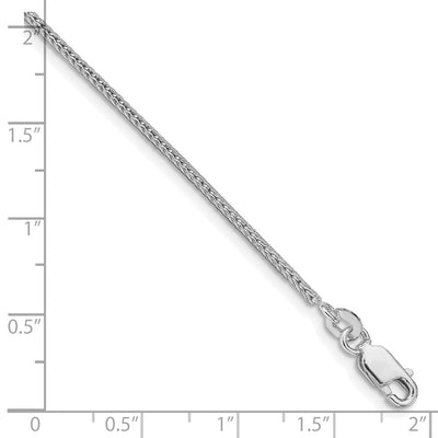 Sterling Silver Rhodium-plated Diamond-cut Round Franco Bracelet, 7 x 1.45mm