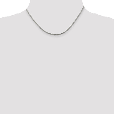 Sterling Silver Diamond-cut Round Franco Chain, 16 x 2mm