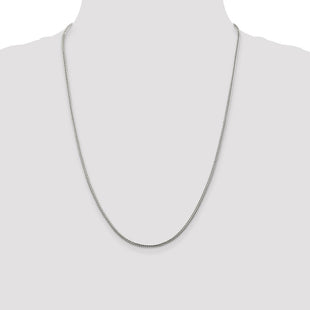 Sterling Silver Diamond-cut Round Franco Chain (Style QFR200-24)