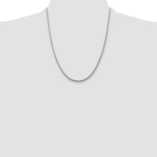 Sterling Silver Rhodium-plated Diamond-cut Round Franco Chain (Style QFR200R-22)