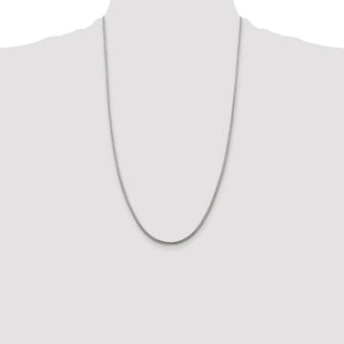 Sterling Silver Rhodium-plated Diamond-cut Round Franco Chain (Style QFR200R-26)