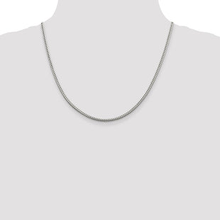 Sterling Silver Diamond-cut Round Franco Chain (Style QFR250-20)
