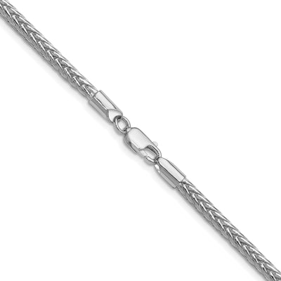 Sterling Silver Rhodium-plated Diamond-cut Round Franco Chain, 16 x 3.4mm