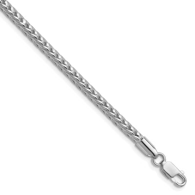 Sterling Silver Rhodium-plated Diamond-cut Round Franco Chain, 16 x 3.4mm