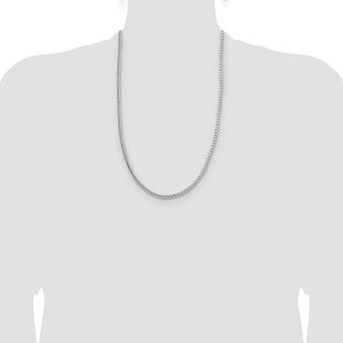 Sterling Silver Rhodium-plated Diamond-cut Round Franco Chain (Style QFR350R-26)