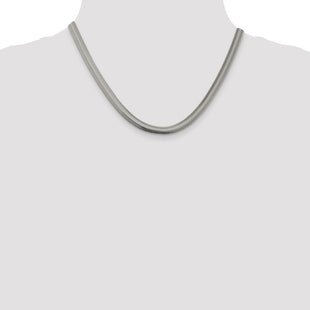 Sterling Silver Flat Oval Snake Chain (Style QFS10-18)