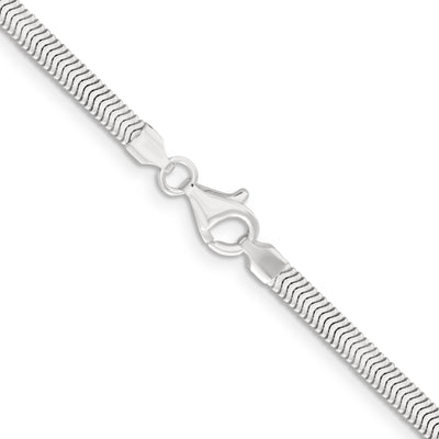Sterling Silver Flat Oval Snake Chain, 16 x 3.3mm