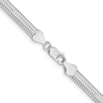Sterling Silver 6-sided Oval Snake Chain, 30 x 5mm