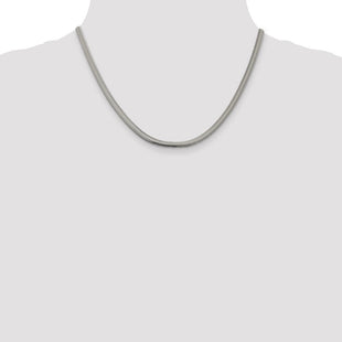 Sterling Silver Flat Oval Snake Chain (Style QFS6-18)