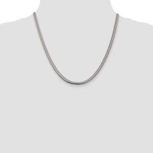 Sterling Silver Flat Oval Snake Chain (Style QFS6-20)