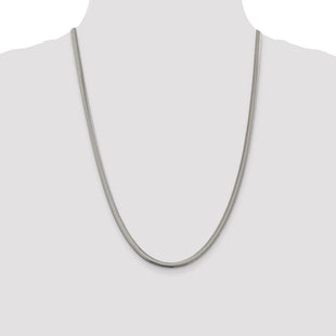 Sterling Silver Flat Oval Snake Chain (Style QFS6-24)