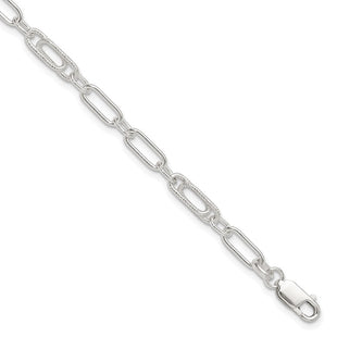 Sterling Silver Fancy Link Anklet (Style QG1366-10)