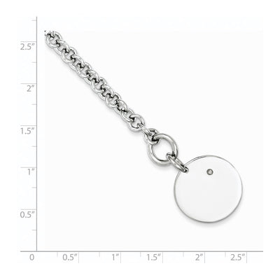 Sterling Silver Rhodium-plated . Diamond Disc Bracelet