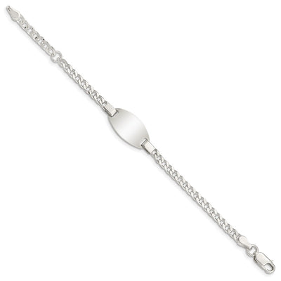 Sterling Silver Childrens 5in Plus 1in Ext ID Bracelet