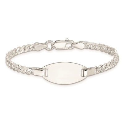 Sterling Silver Childrens 5in Plus 1in Ext ID Bracelet