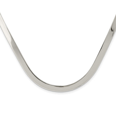Sterling Silver Polished Neck Collar, 14 in