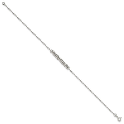 Sterling Silver Polished Fancy Love Ring Anklet