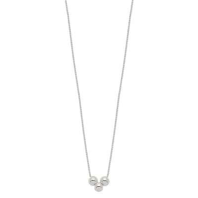 Sterling Silver Polished 3 Bead Necklace