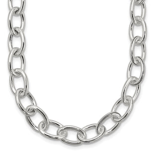 Sterling Silver Open Link Cable Necklace (Style QG3358-18)