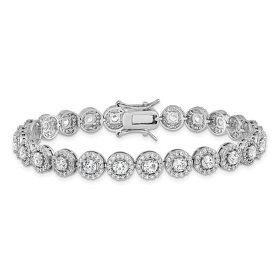 Sterling Silver Rhodium-plated CZ Tennis Bracelet