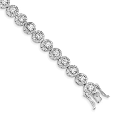 Sterling Silver Rhodium-plated CZ Tennis Bracelet