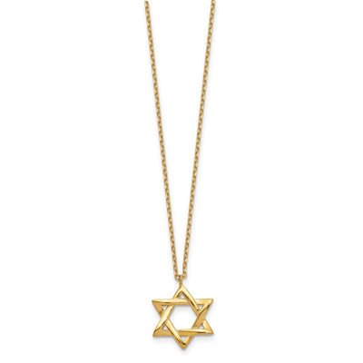 Sterling Silver Gold-tone Star of David Necklace with extension