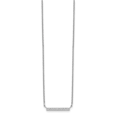 Sterling Silver CZ Bar Necklace